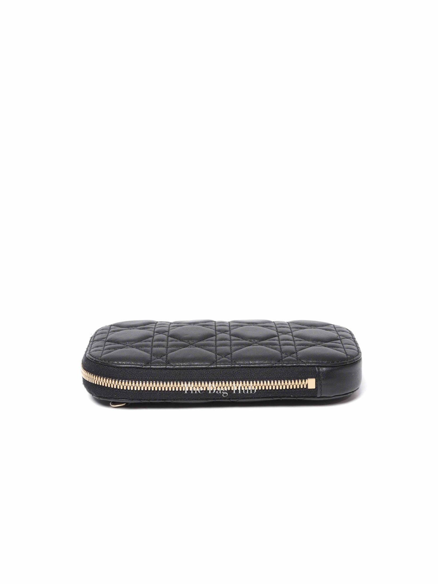 Dior Black Cannage Lambskin Call'in Dior Phone Holder