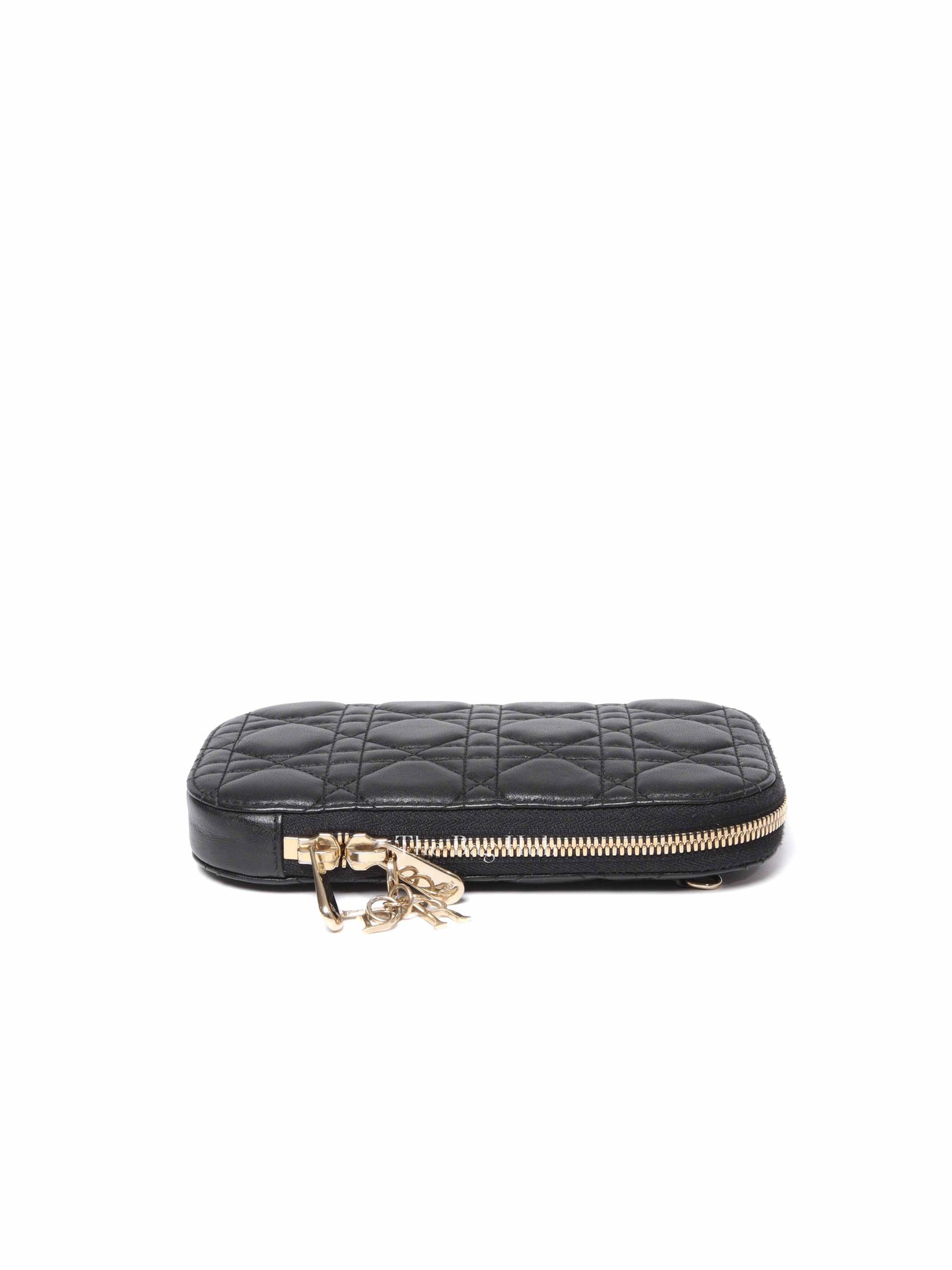 Dior Black Cannage Lambskin Call'in Dior Phone Holder