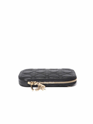 Dior Black Cannage Lambskin Call'in Dior Phone Holder