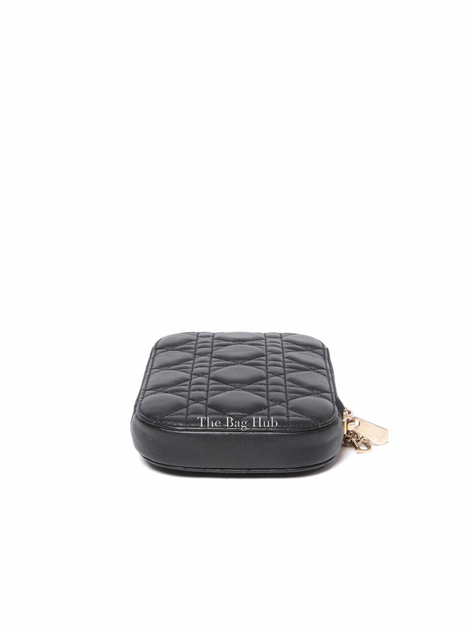 Dior Black Cannage Lambskin Call'in Dior Phone Holder