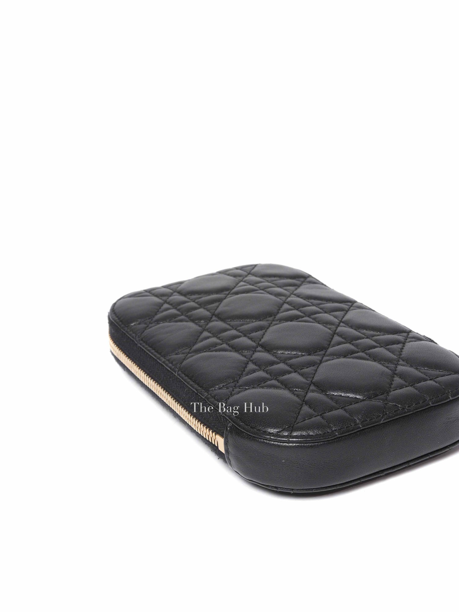 Dior Black Cannage Lambskin Call'in Dior Phone Holder