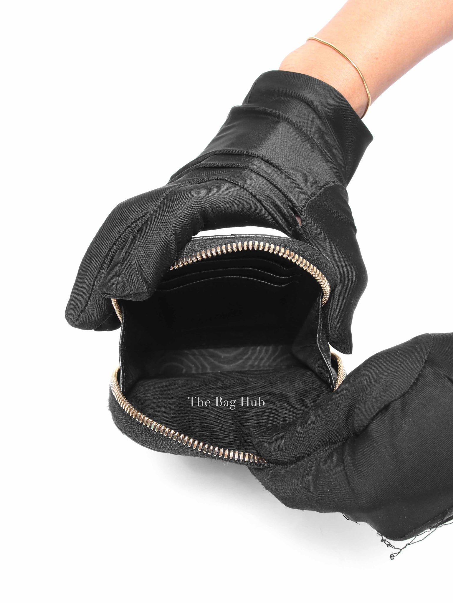 Dior Black Cannage Lambskin Call'in Dior Phone Holder
