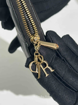 Dior Black Cannage Lambskin Call'in Dior Phone Holder