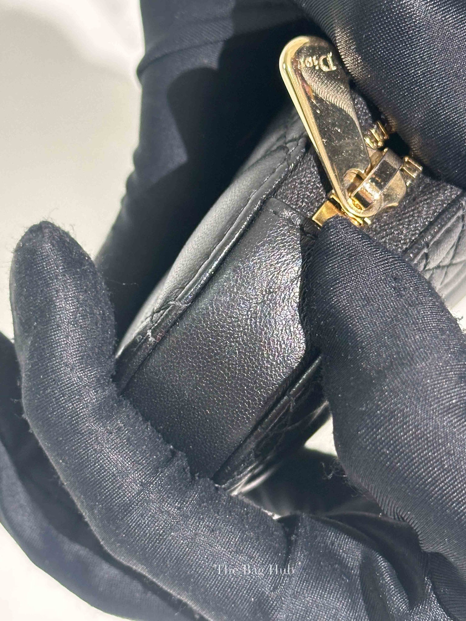 Dior Black Cannage Lambskin Call'in Dior Phone Holder