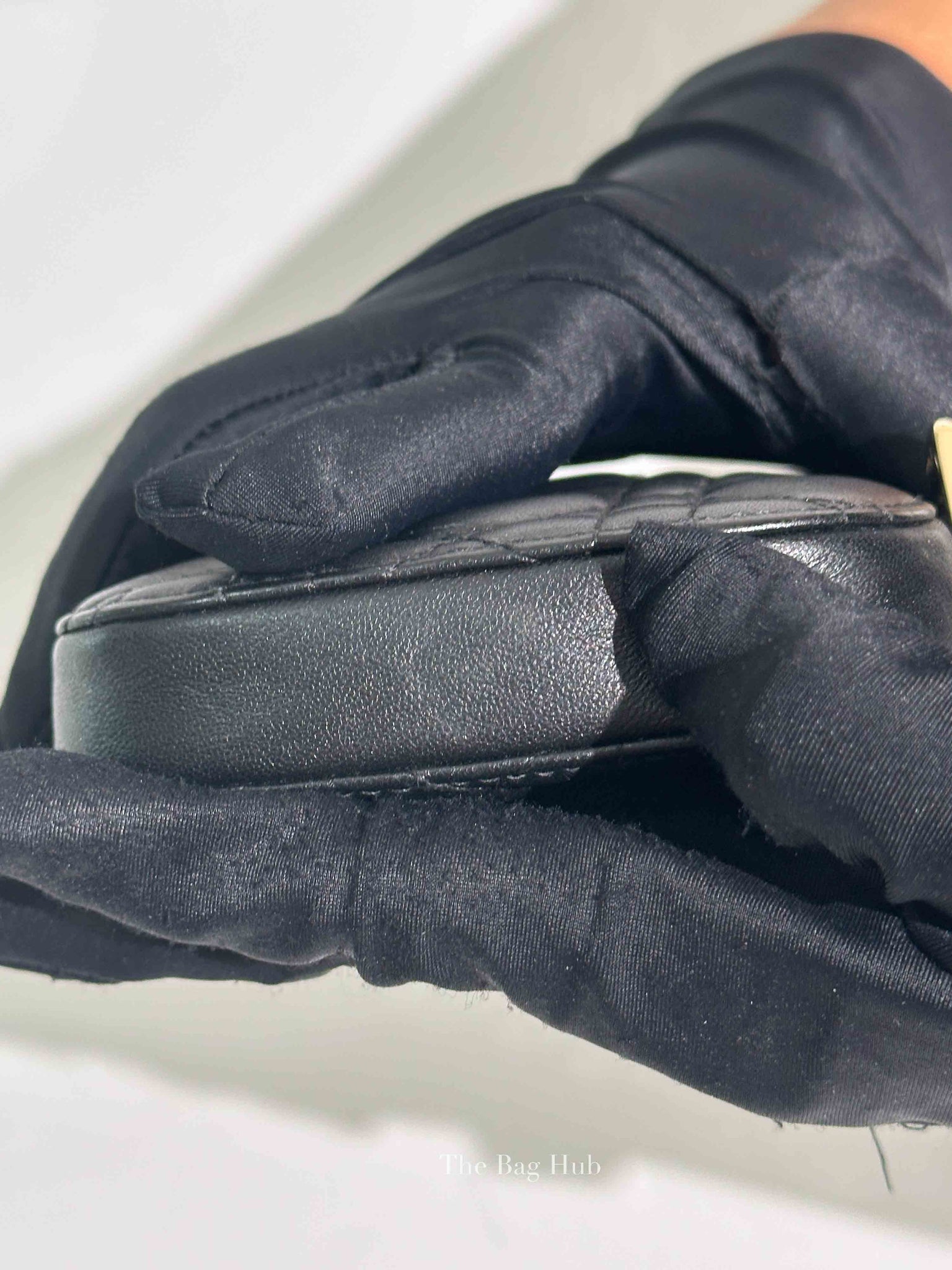 Dior Black Cannage Lambskin Call'in Dior Phone Holder