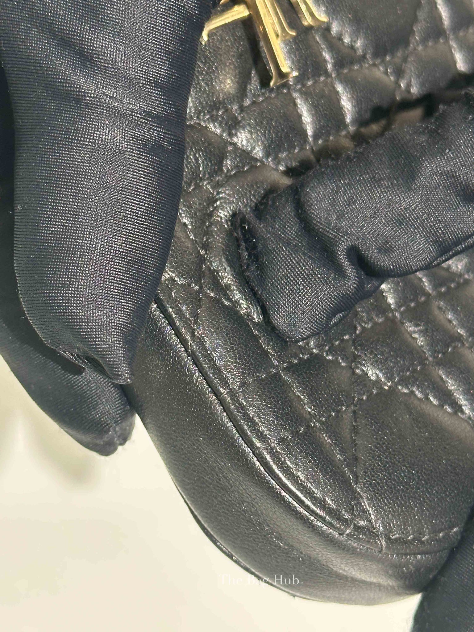 Dior Black Cannage Lambskin Call'in Dior Phone Holder