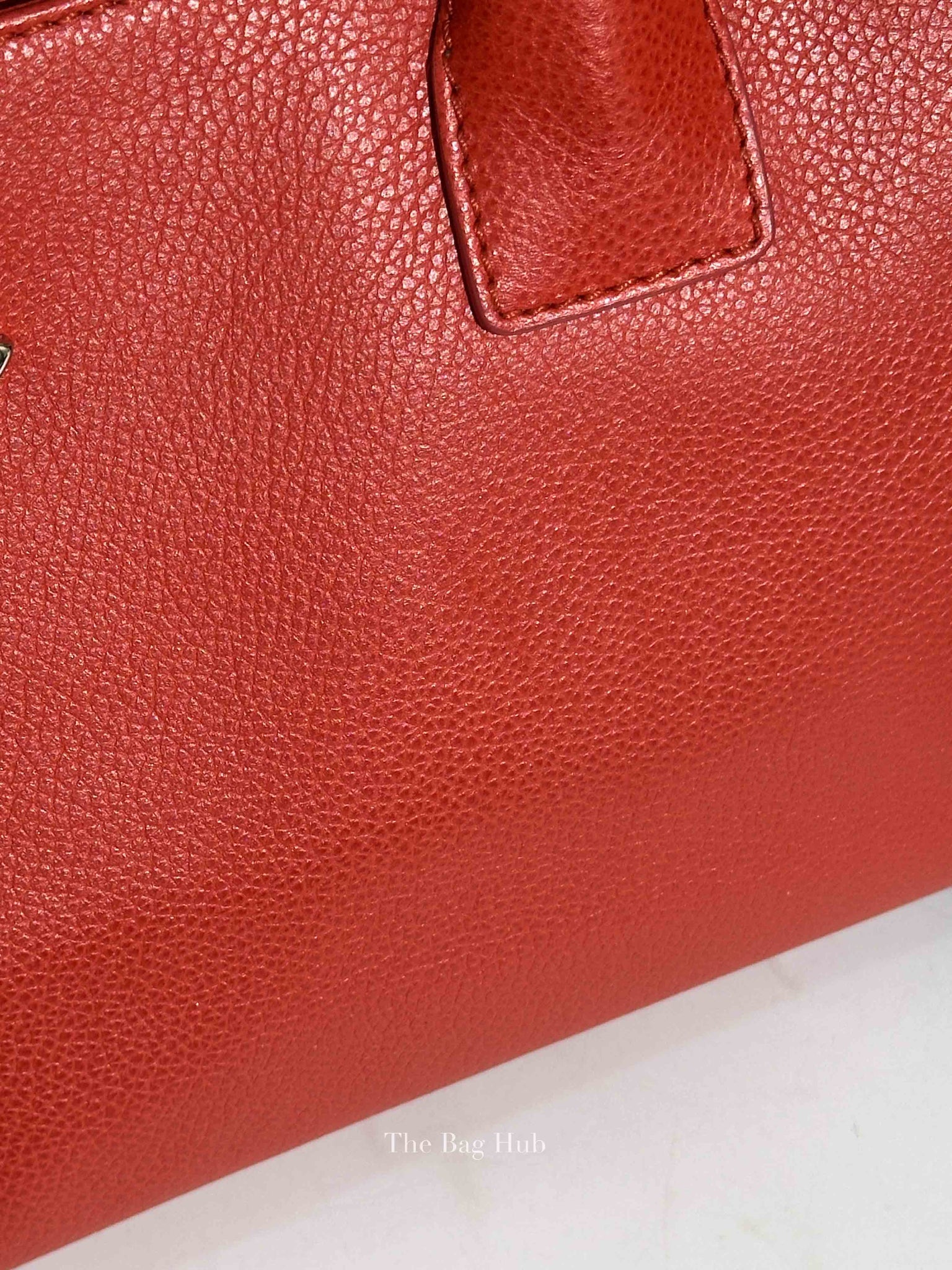 Chanel Red Leather Cerf Executive Tote Bag SHW