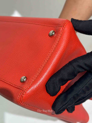 Chanel Red Leather Cerf Executive Tote Bag SHW