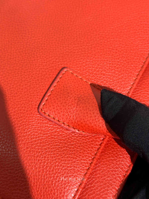 Chanel Red Leather Cerf Executive Tote Bag SHW