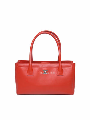 Chanel Red Leather Cerf Executive Tote Bag SHW