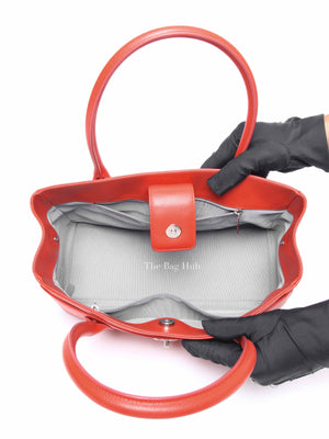 Chanel Red Leather Cerf Executive Tote Bag SHW