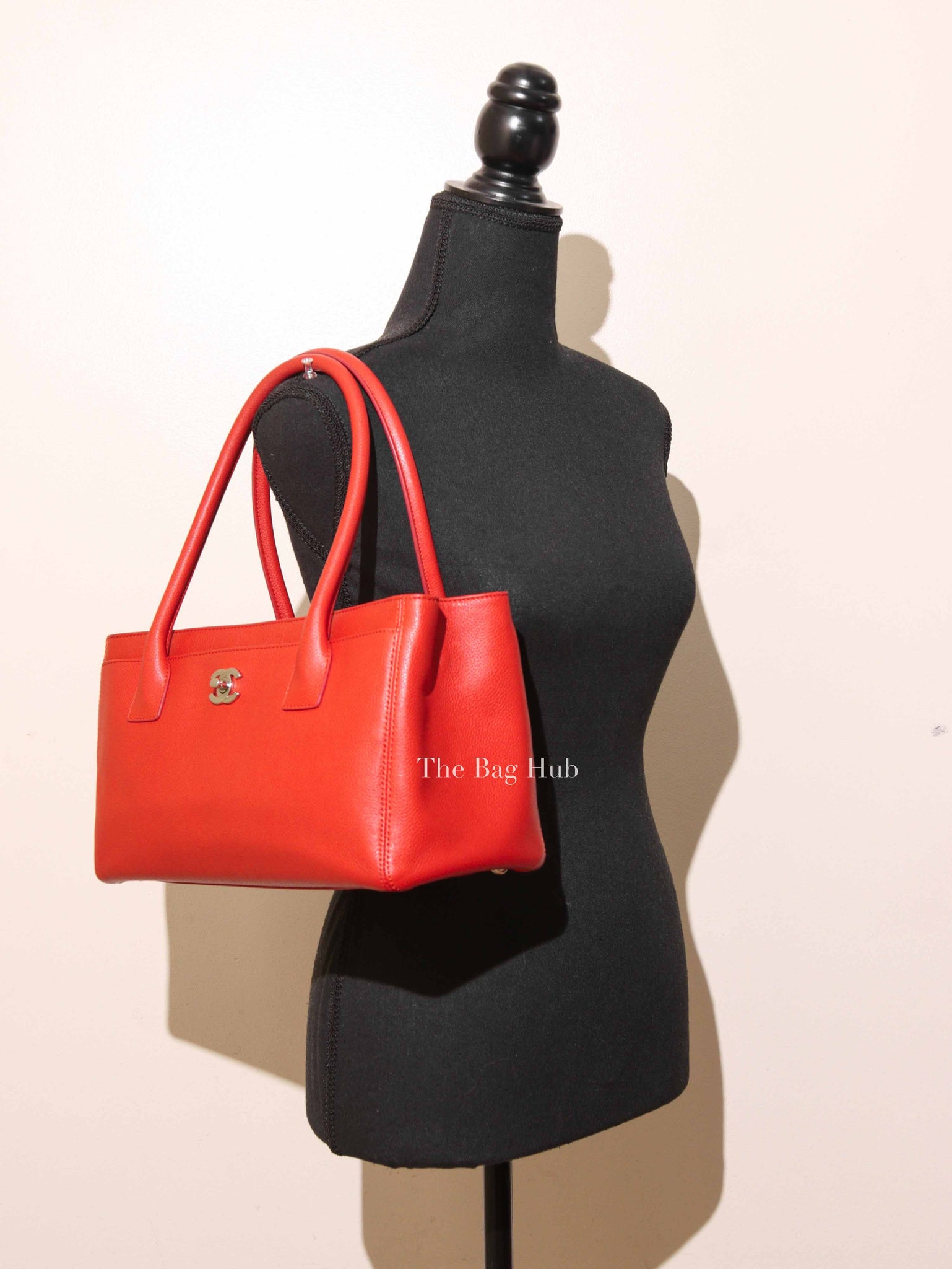 Chanel Red Leather Cerf Executive Tote Bag SHW