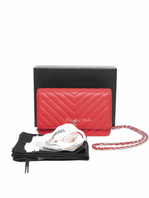 Chanel Salmon Pink Caviar Leather WOC SHW