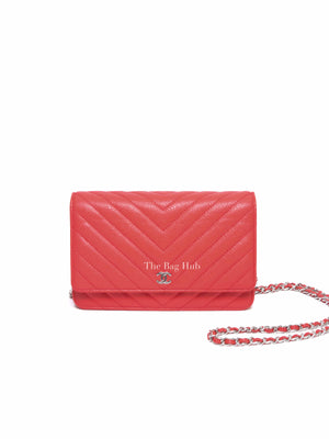 Chanel Salmon Pink Caviar Leather WOC SHW