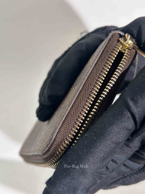 Louis Vuitton Damier Ebene Canvas Brown Zippy Wallet