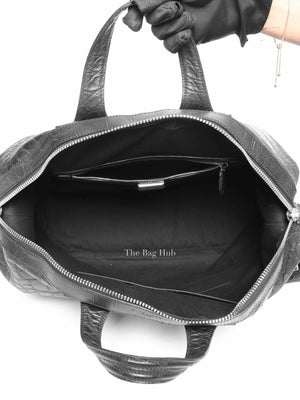 Givenchy Black Croc Calfskin Leather Large Nightingale Bag