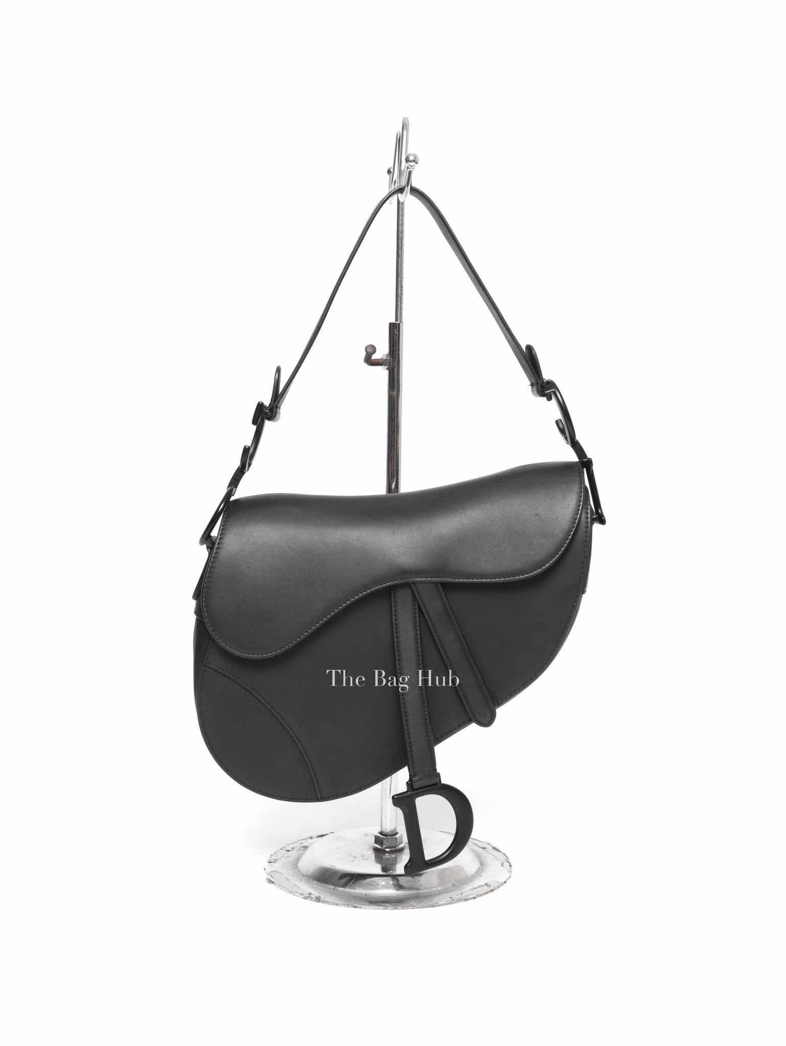Dior Black Ultramatte Leather Saddle Bag with Strap