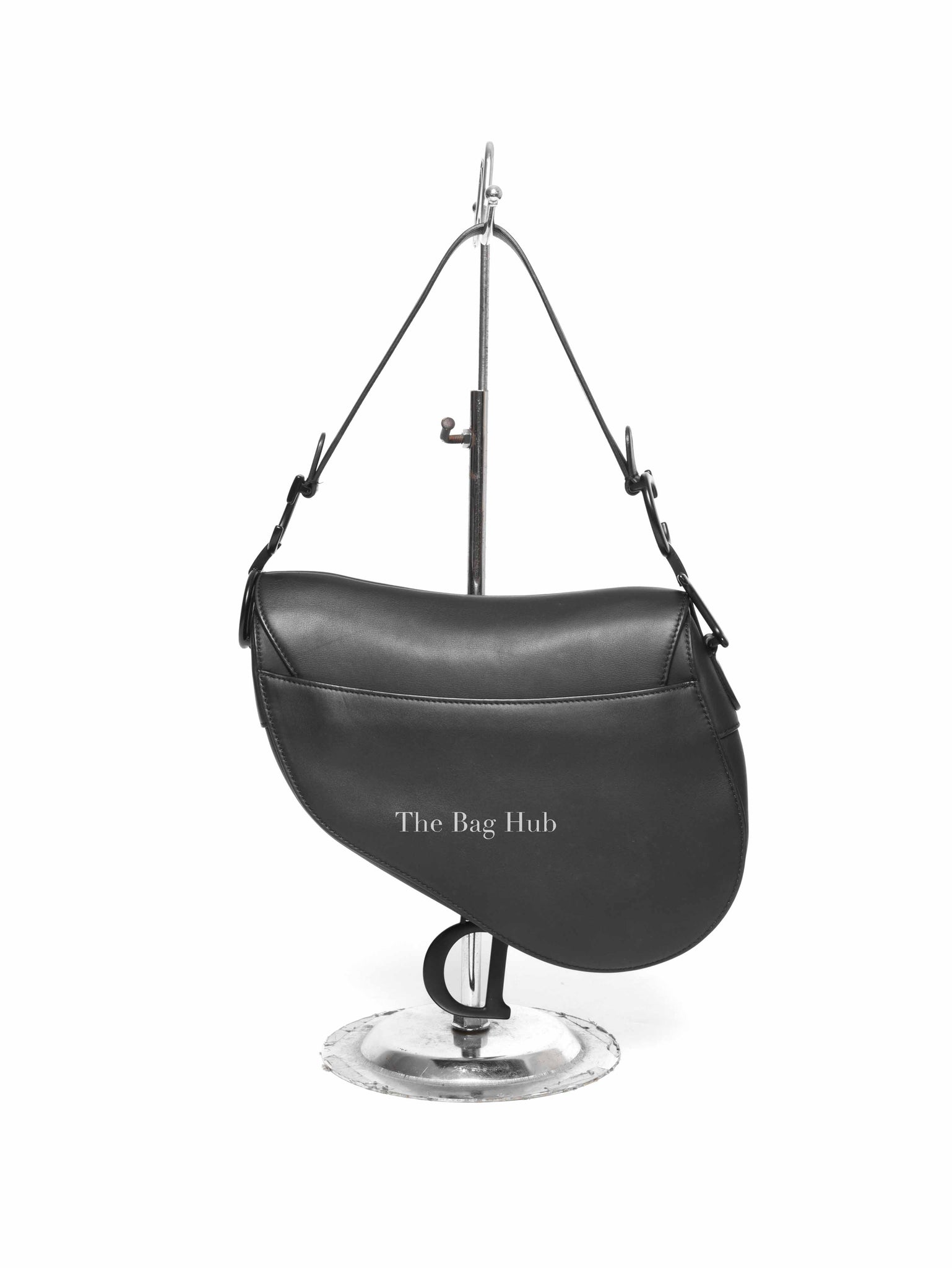 Dior Black Ultramatte Leather Saddle Bag with Strap