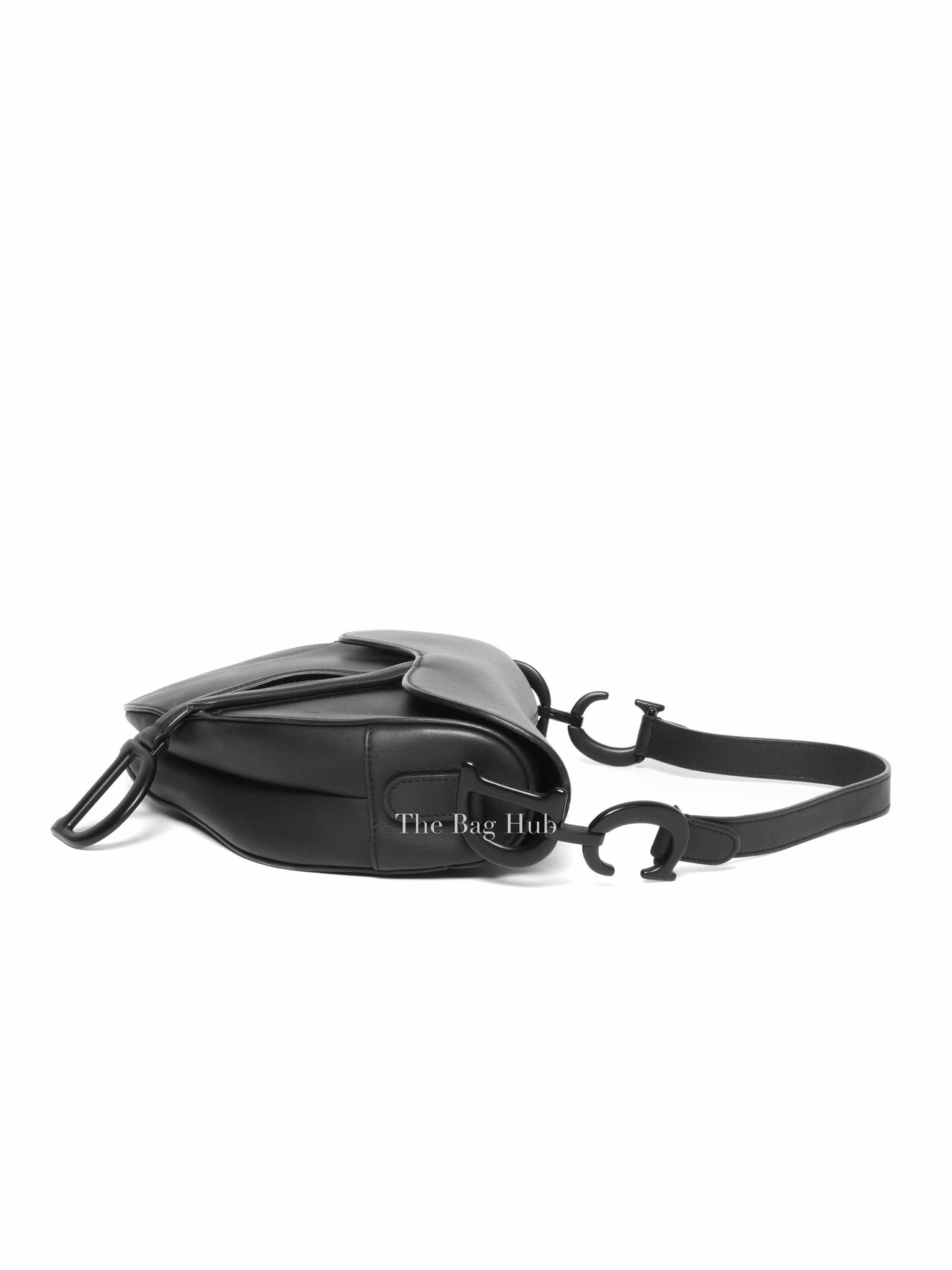 Dior Black Ultramatte Leather Saddle Bag with Strap