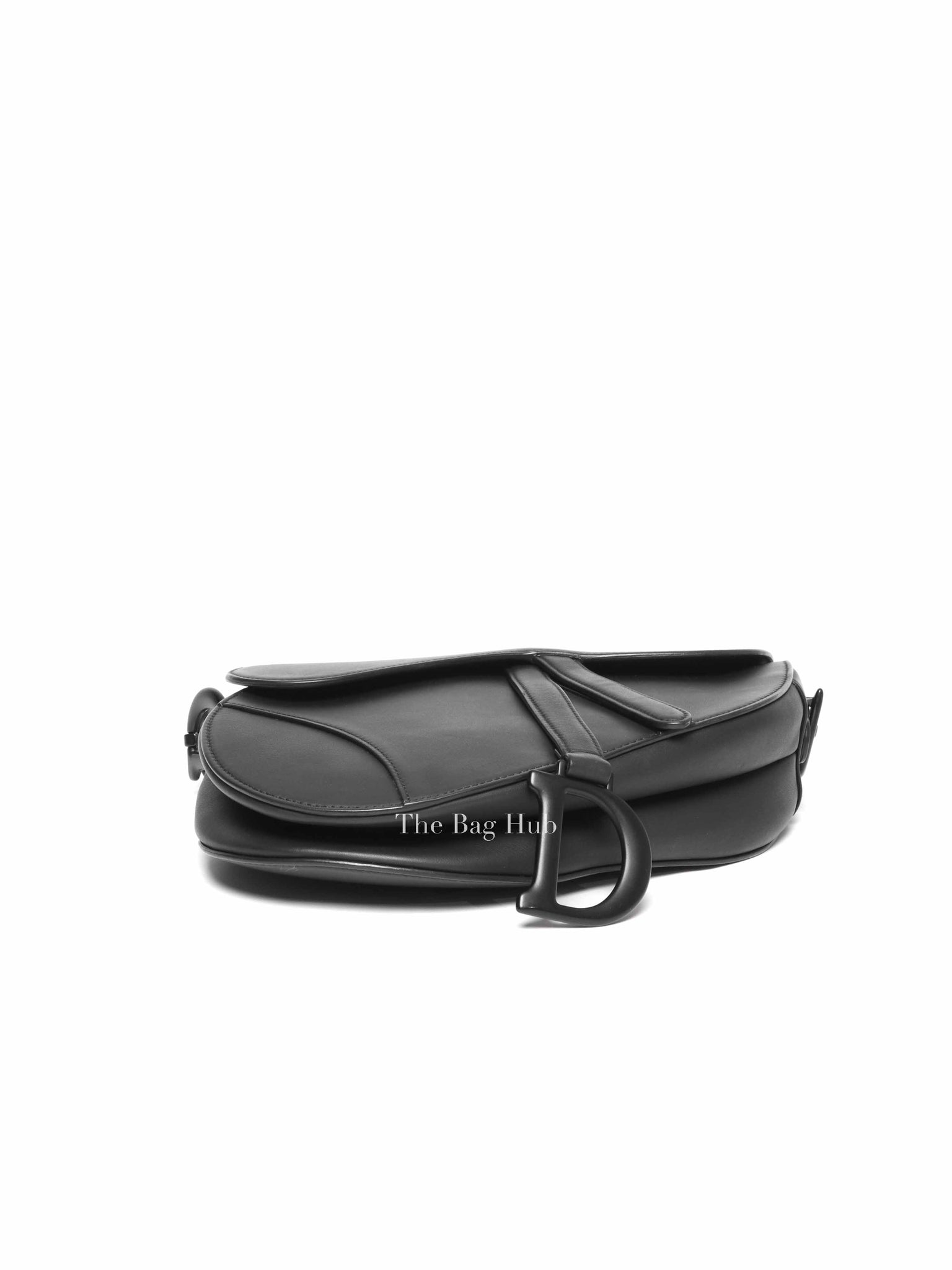 Dior Black Ultramatte Leather Saddle Bag with Strap
