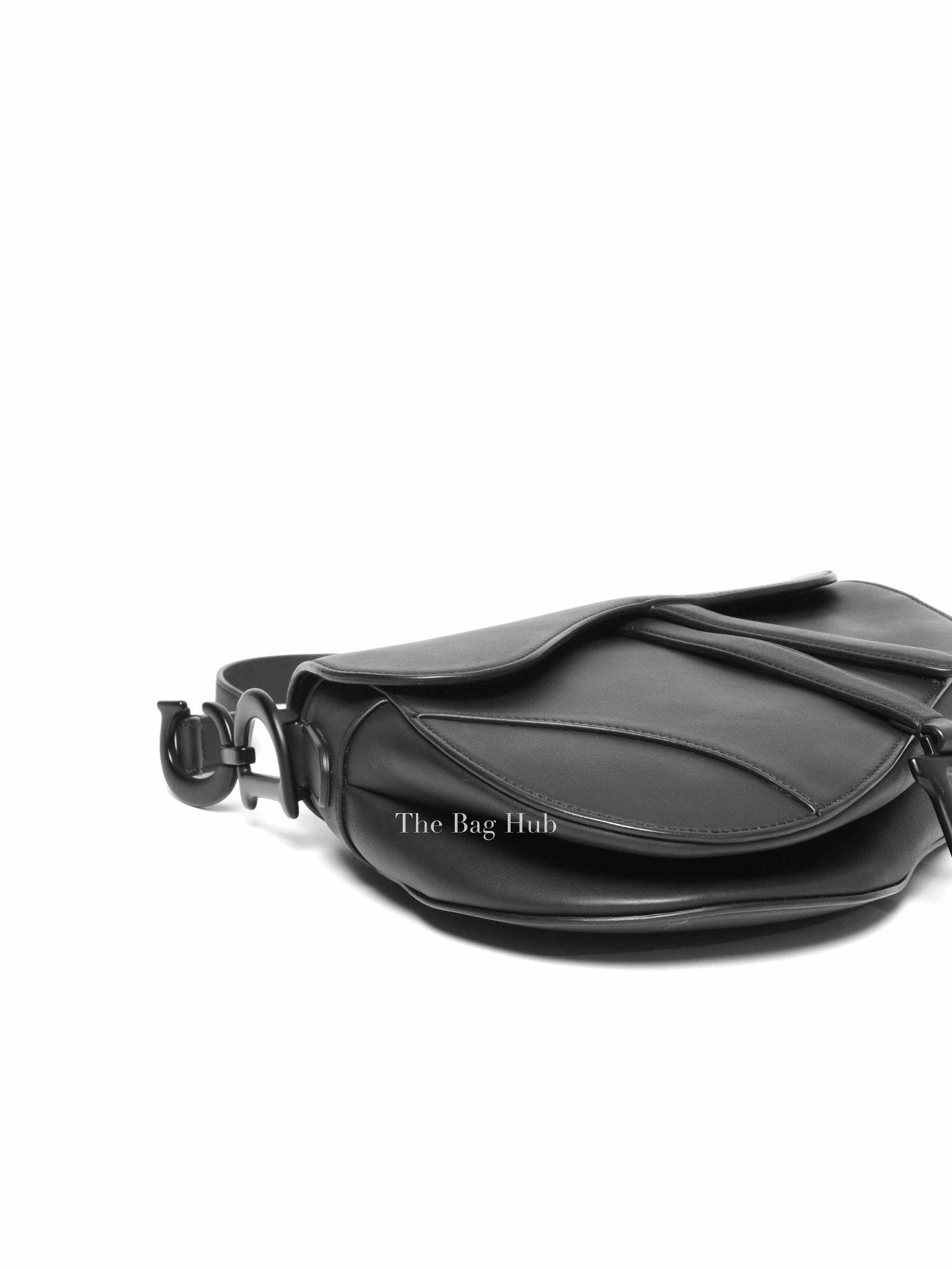 Dior Black Ultramatte Leather Saddle Bag with Strap