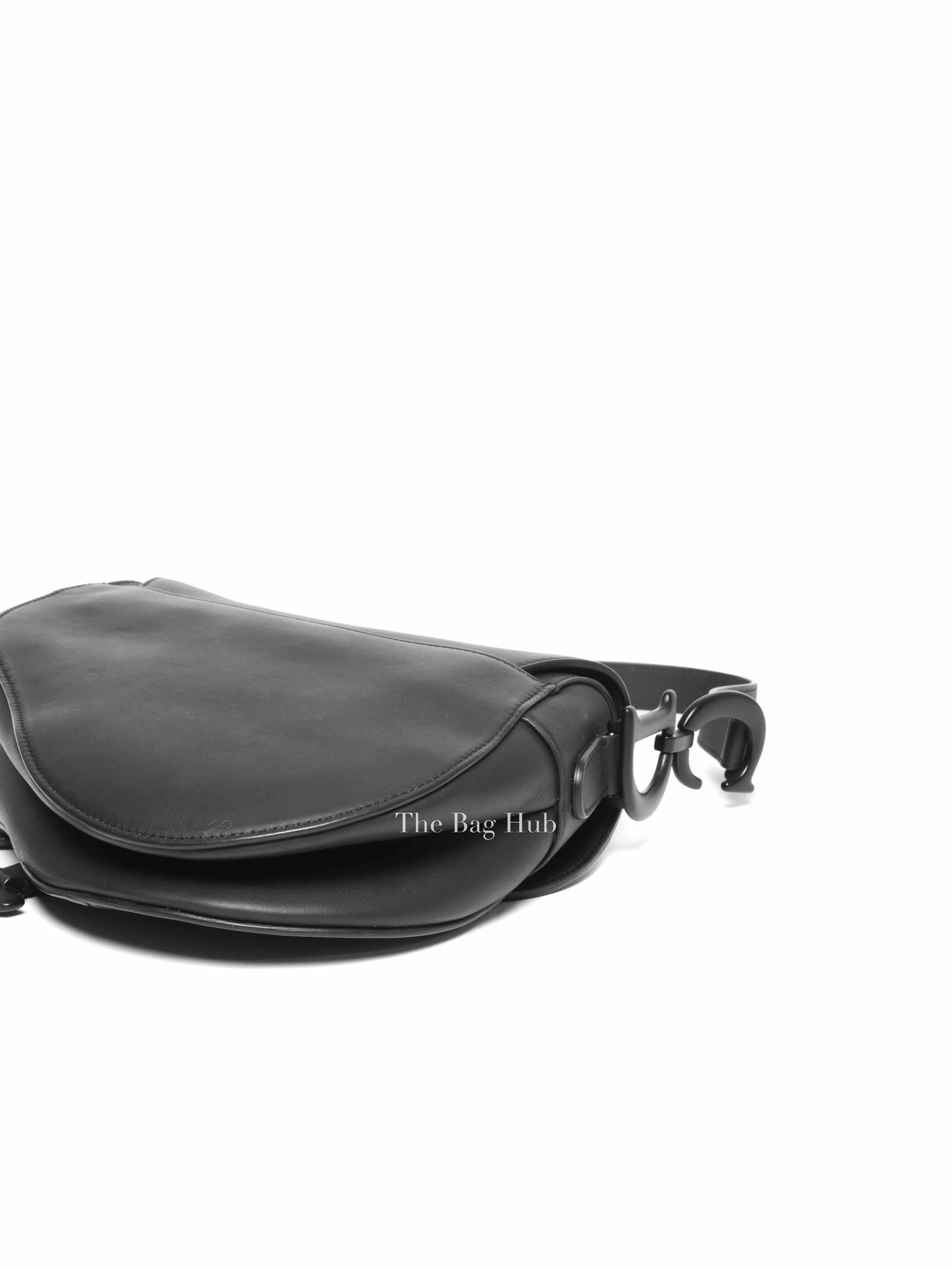 Dior Black Ultramatte Leather Saddle Bag with Strap