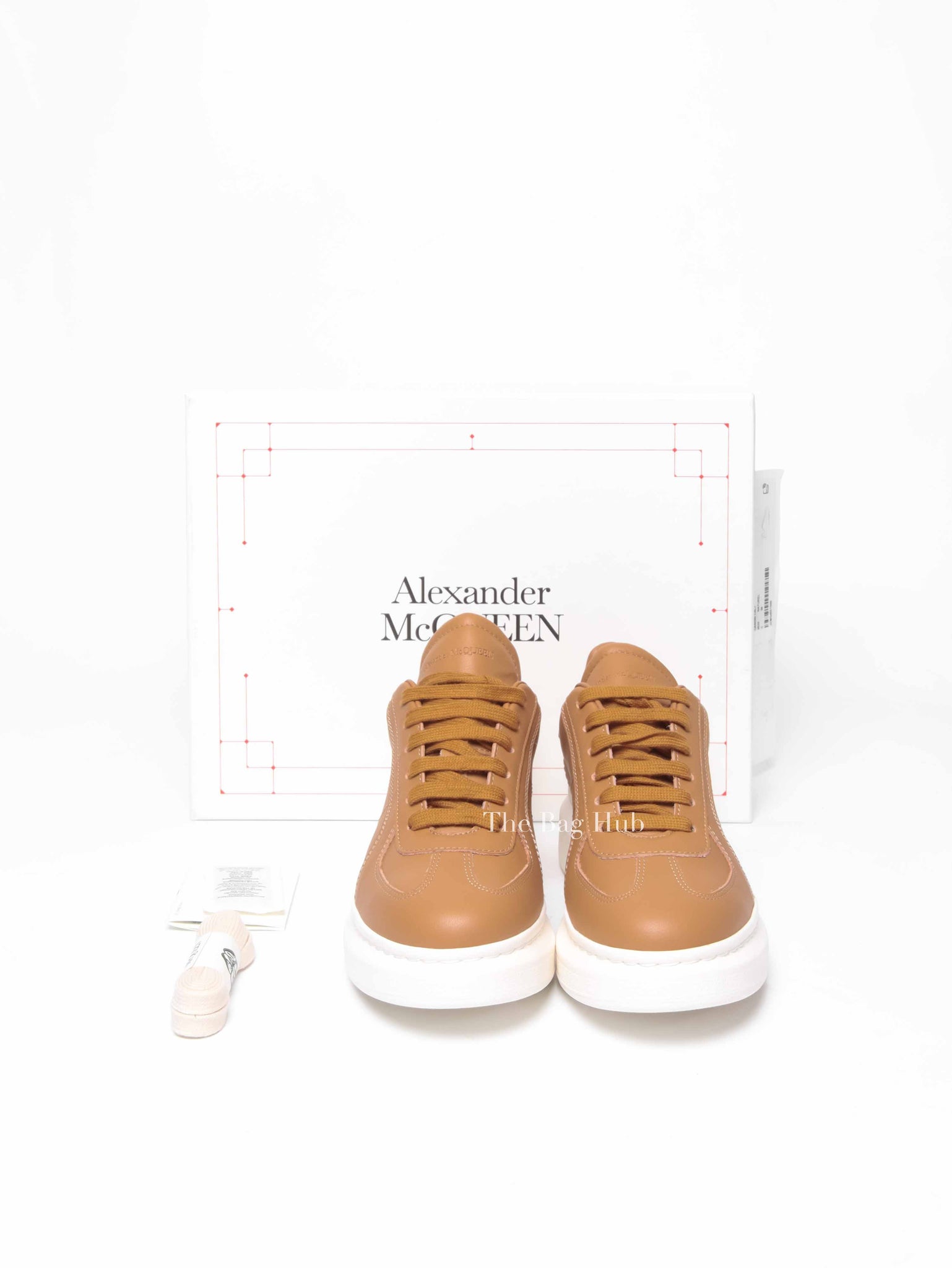 Alexander McQueen Brown Leather Oversized Sneakers Size 38