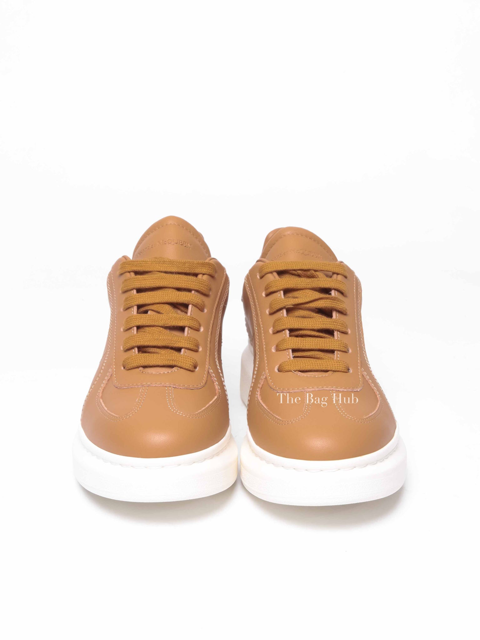 Alexander McQueen Brown Leather Oversized Sneakers Size 38