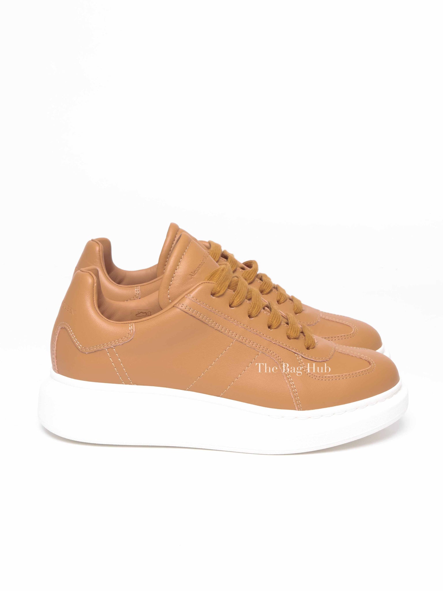 Alexander McQueen Brown Leather Oversized Sneakers Size 38