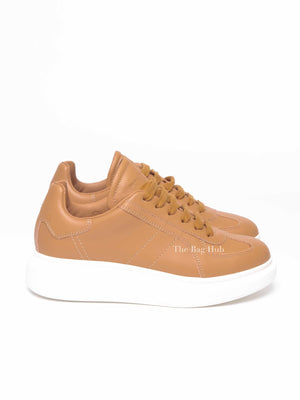 Alexander McQueen Brown Leather Oversized Sneakers Size 38