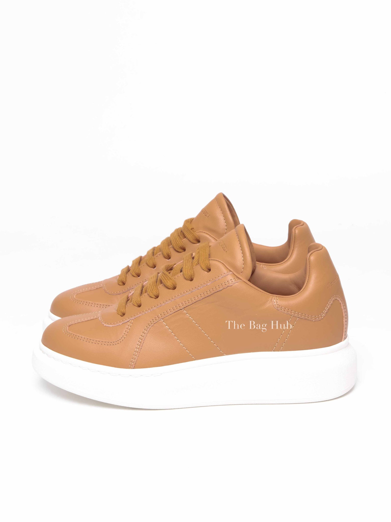 Alexander McQueen Brown Leather Oversized Sneakers Size 38