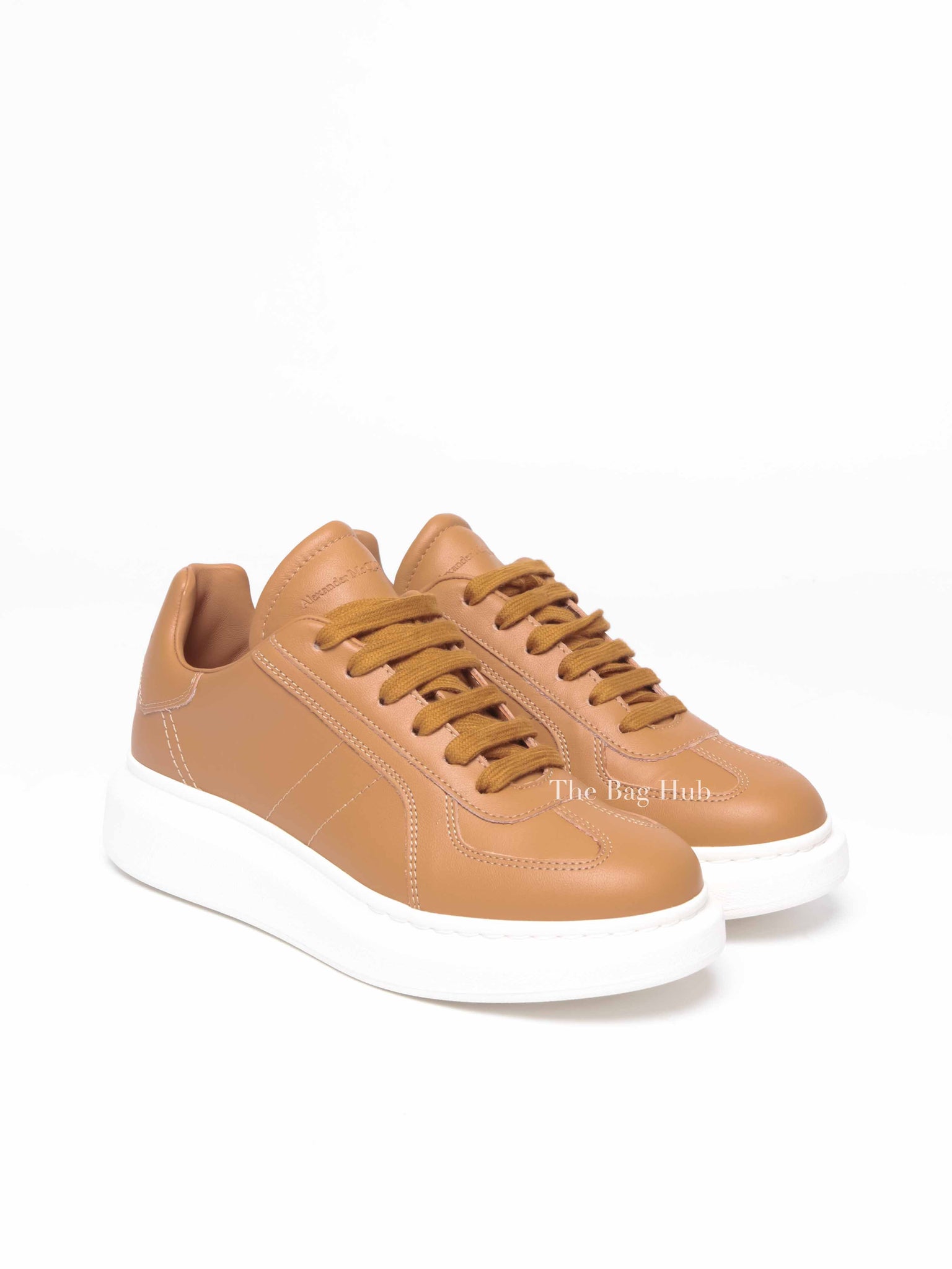 Alexander McQueen Brown Leather Oversized Sneakers Size 38