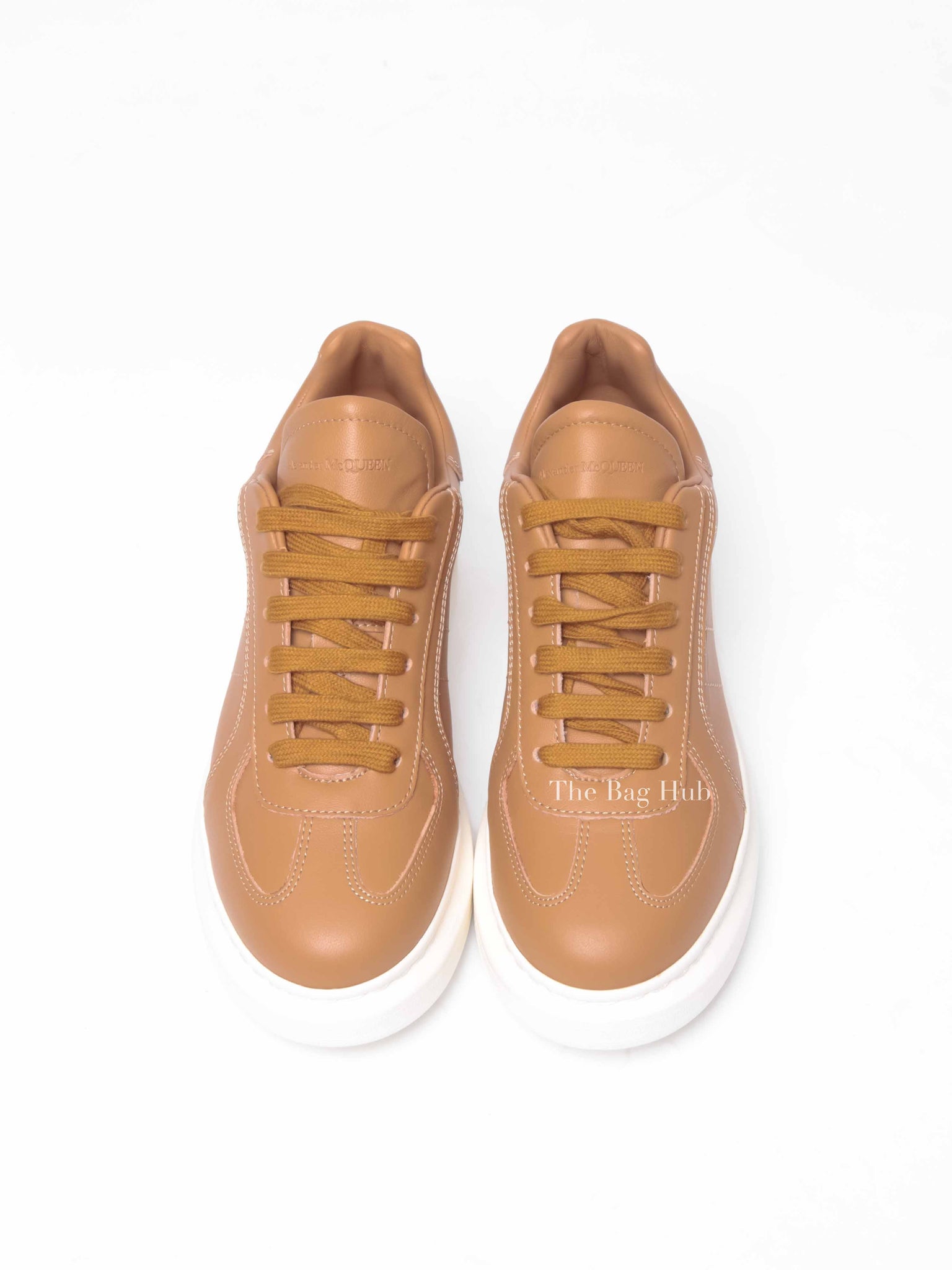 Alexander McQueen Brown Leather Oversized Sneakers Size 38