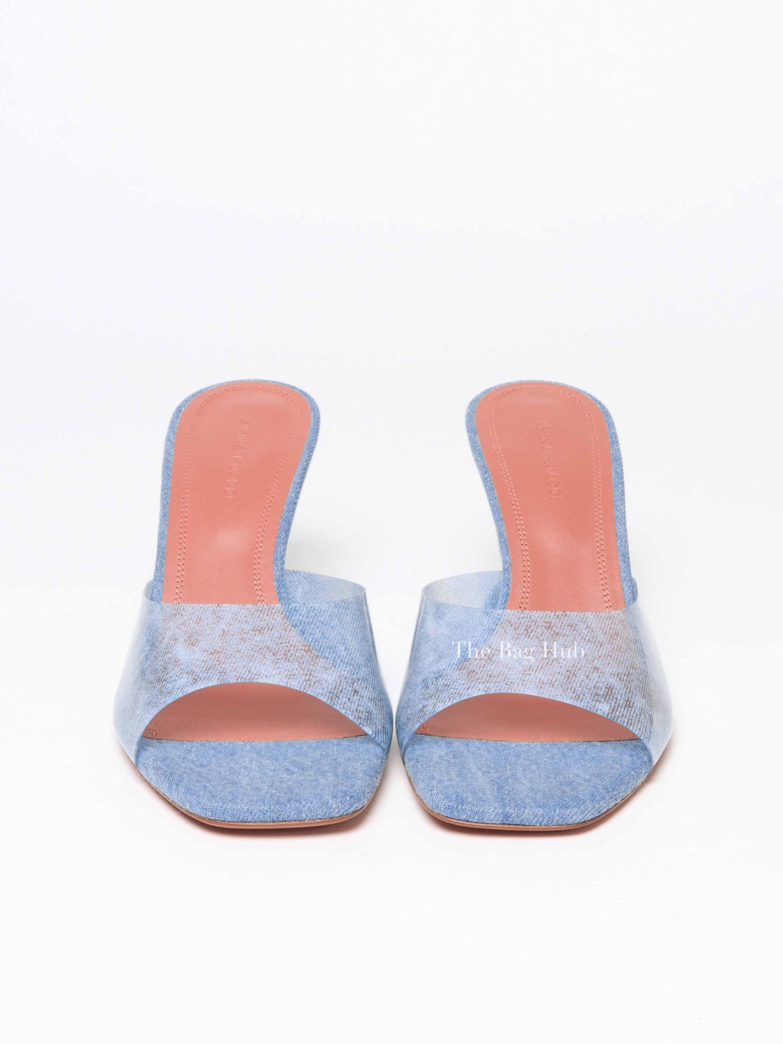 Amina Muaddi Blue Lupita Denim Mules Size 38