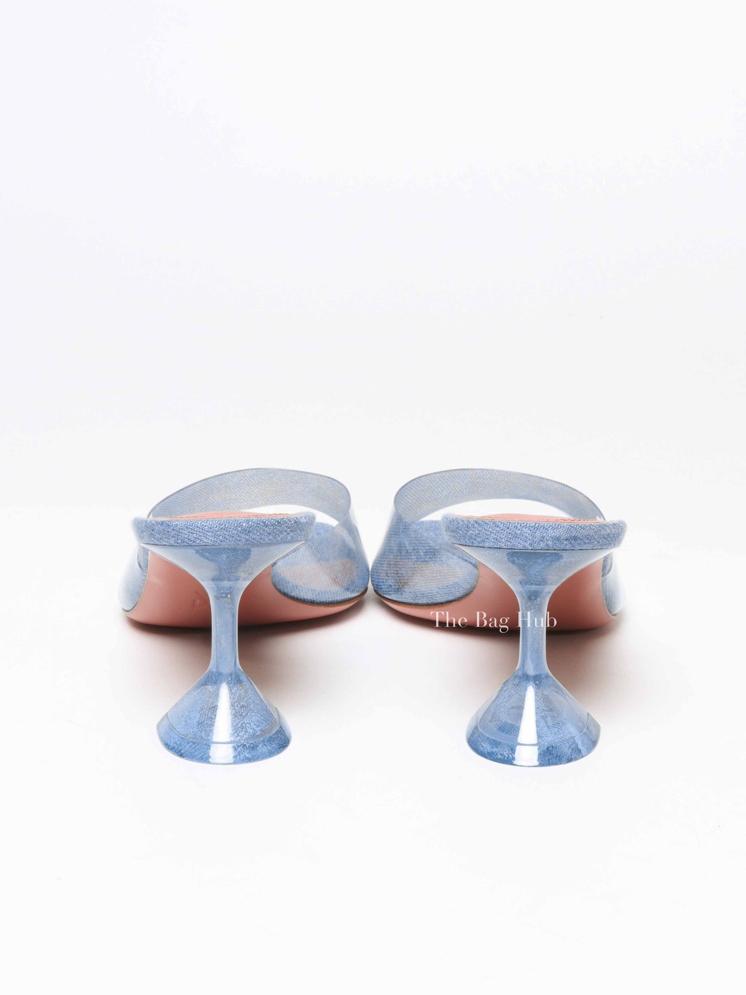 Amina Muaddi Blue Lupita Denim Mules Size 38