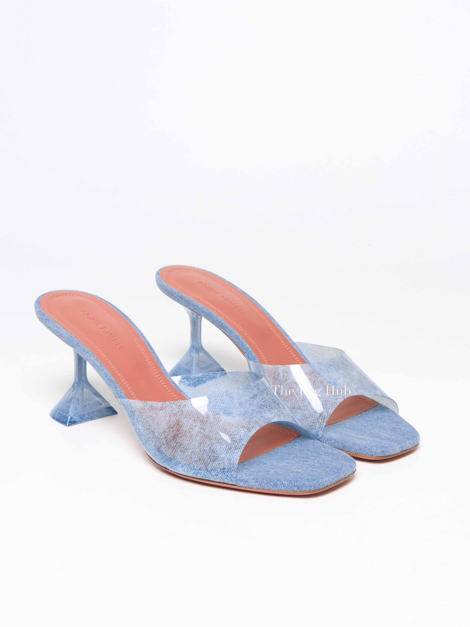 Amina Muaddi Blue Lupita Denim Mules Size 38