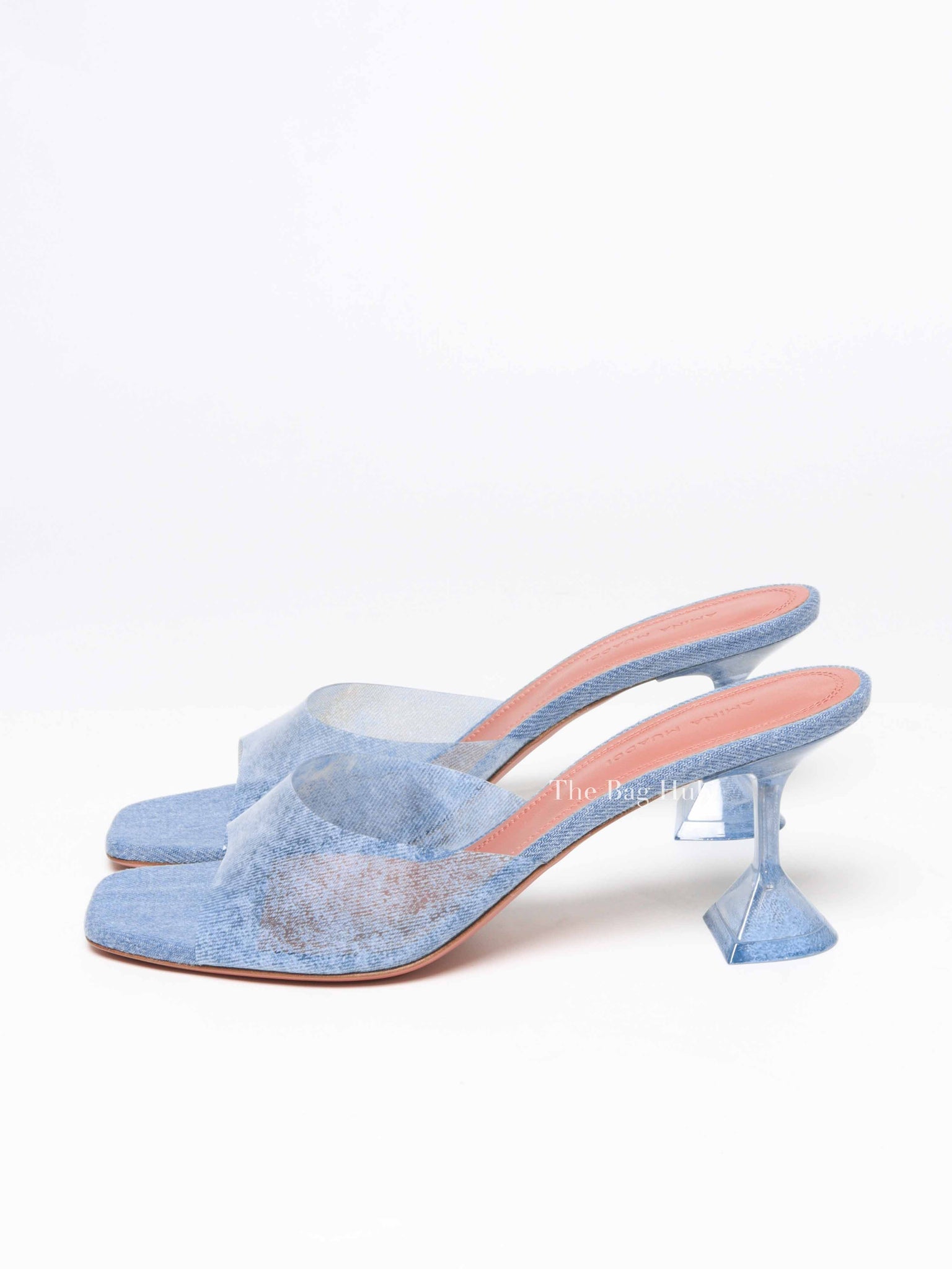 Amina Muaddi Blue Lupita Denim Mules Size 38