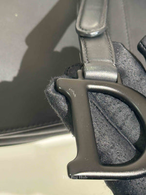 Dior Black Ultramatte Leather Saddle Bag with Strap