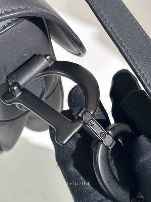 Dior Black Ultramatte Leather Saddle Bag with Strap