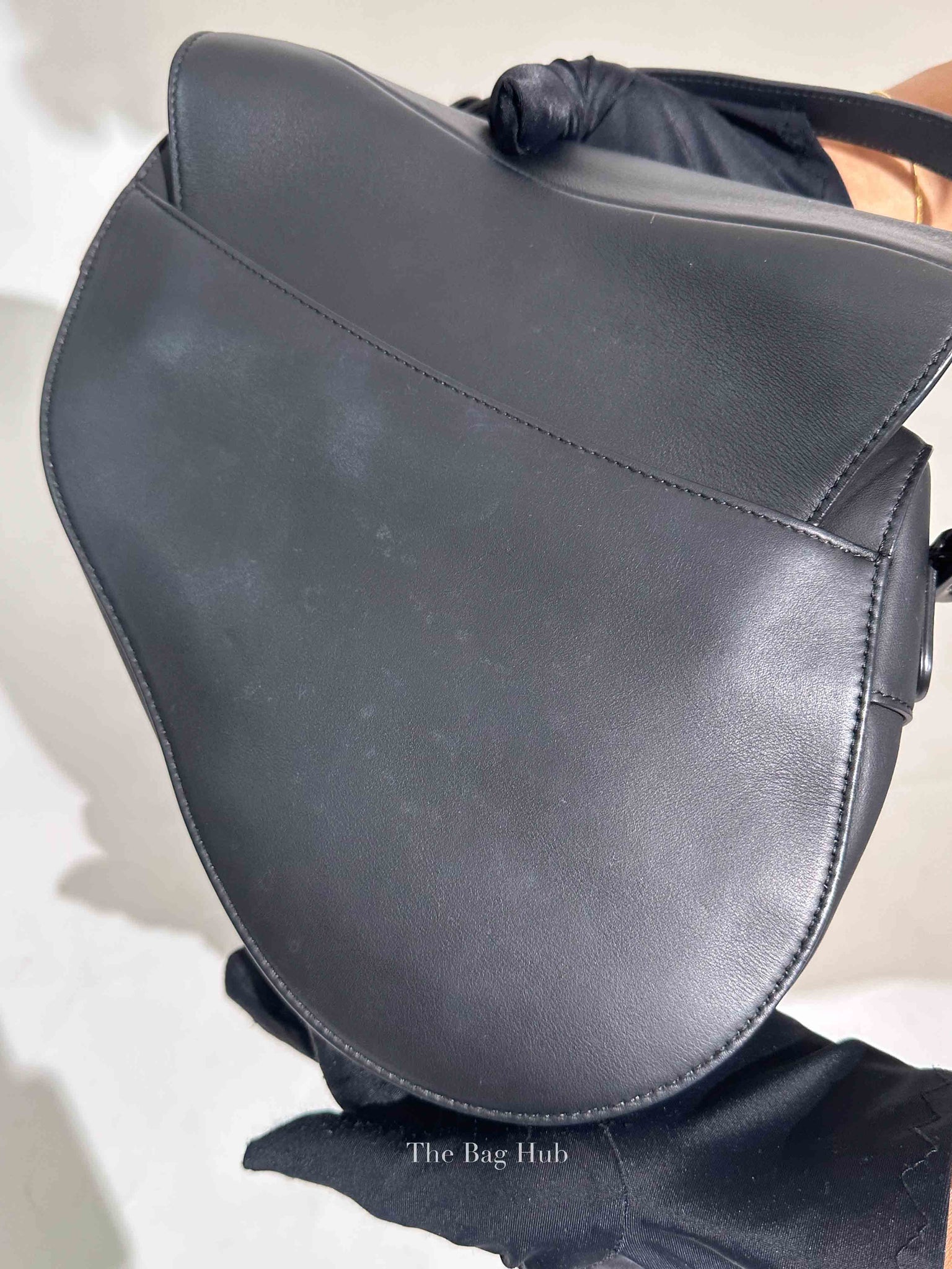 Dior Black Ultramatte Leather Saddle Bag with Strap