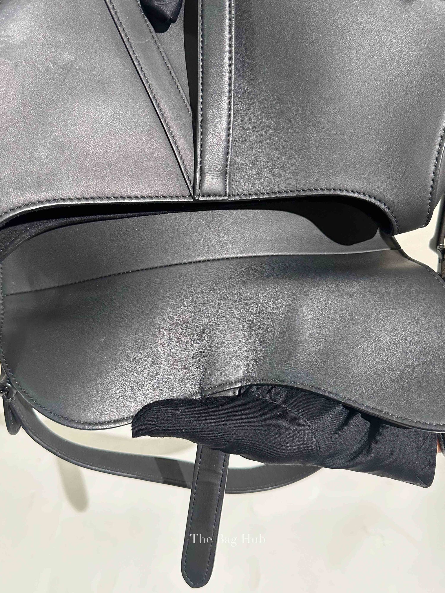 Dior Black Ultramatte Leather Saddle Bag with Strap