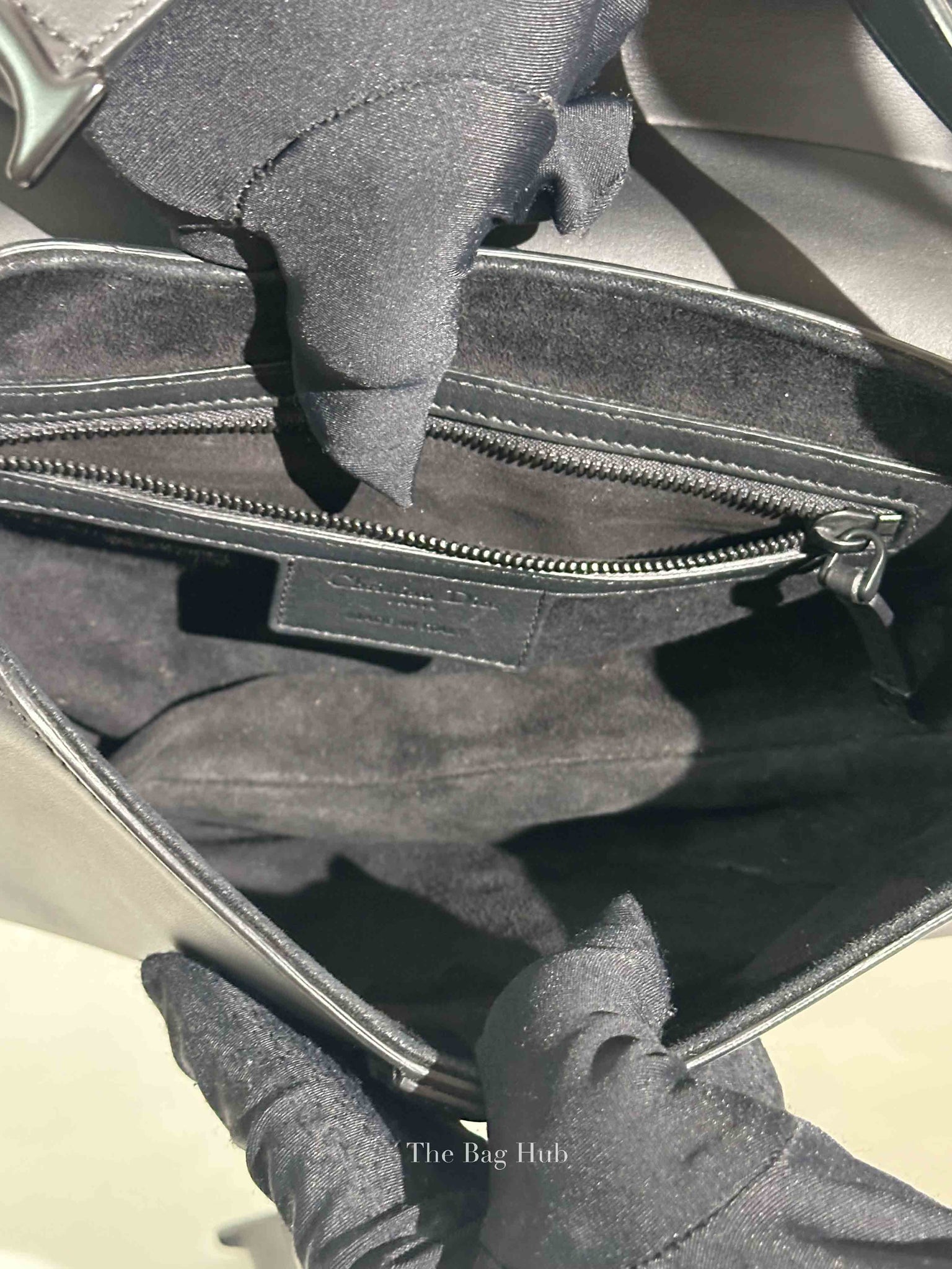 Dior Black Ultramatte Leather Saddle Bag with Strap