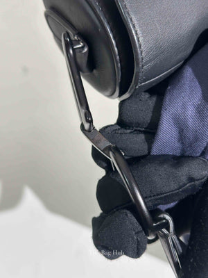 Dior Black Ultramatte Leather Saddle Bag with Strap
