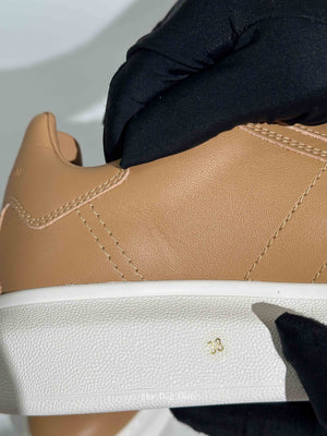Alexander McQueen Brown Leather Oversized Sneakers Size 38