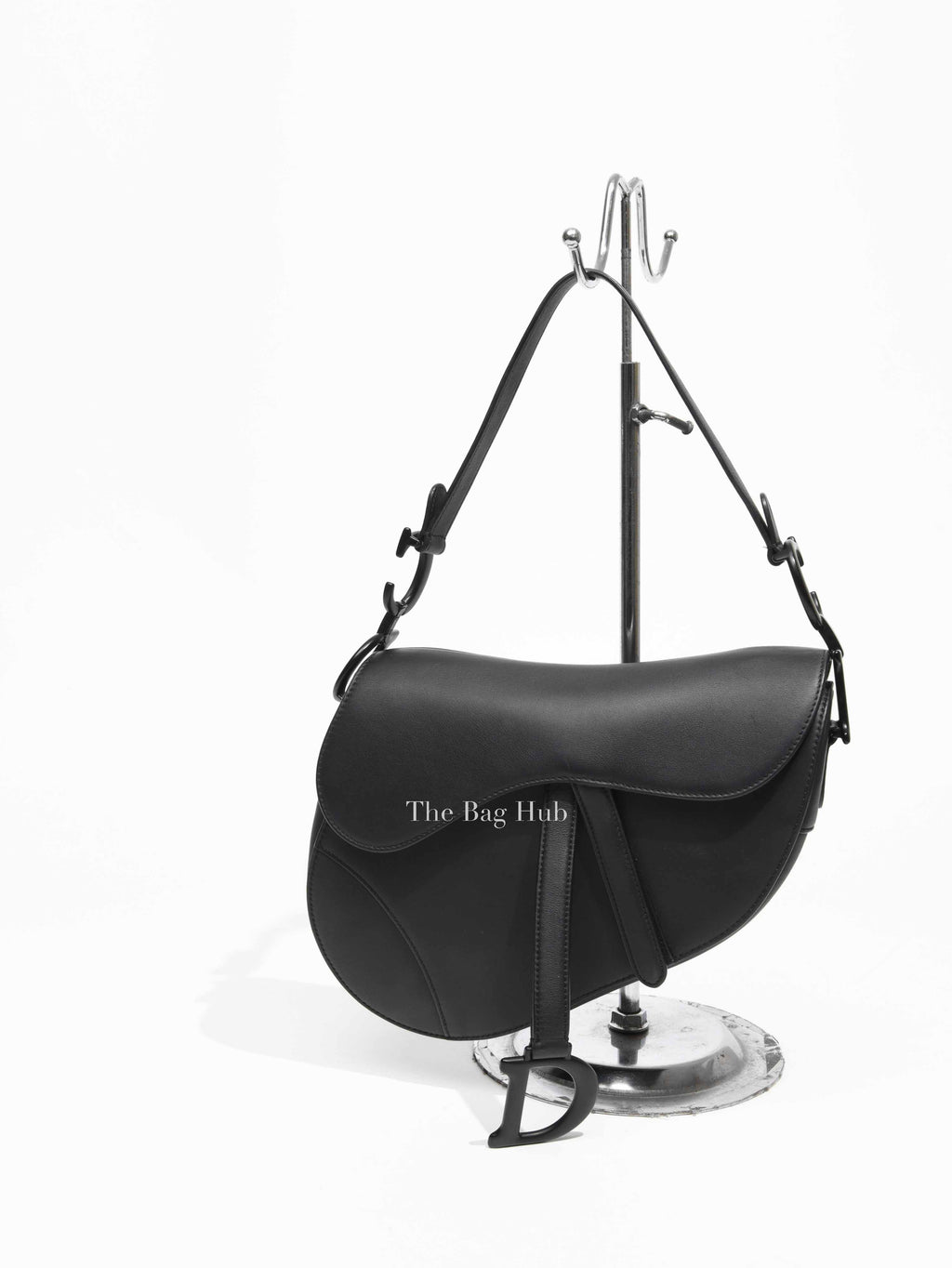Dior Black Ultramatte Leather Saddle Bag with Strap