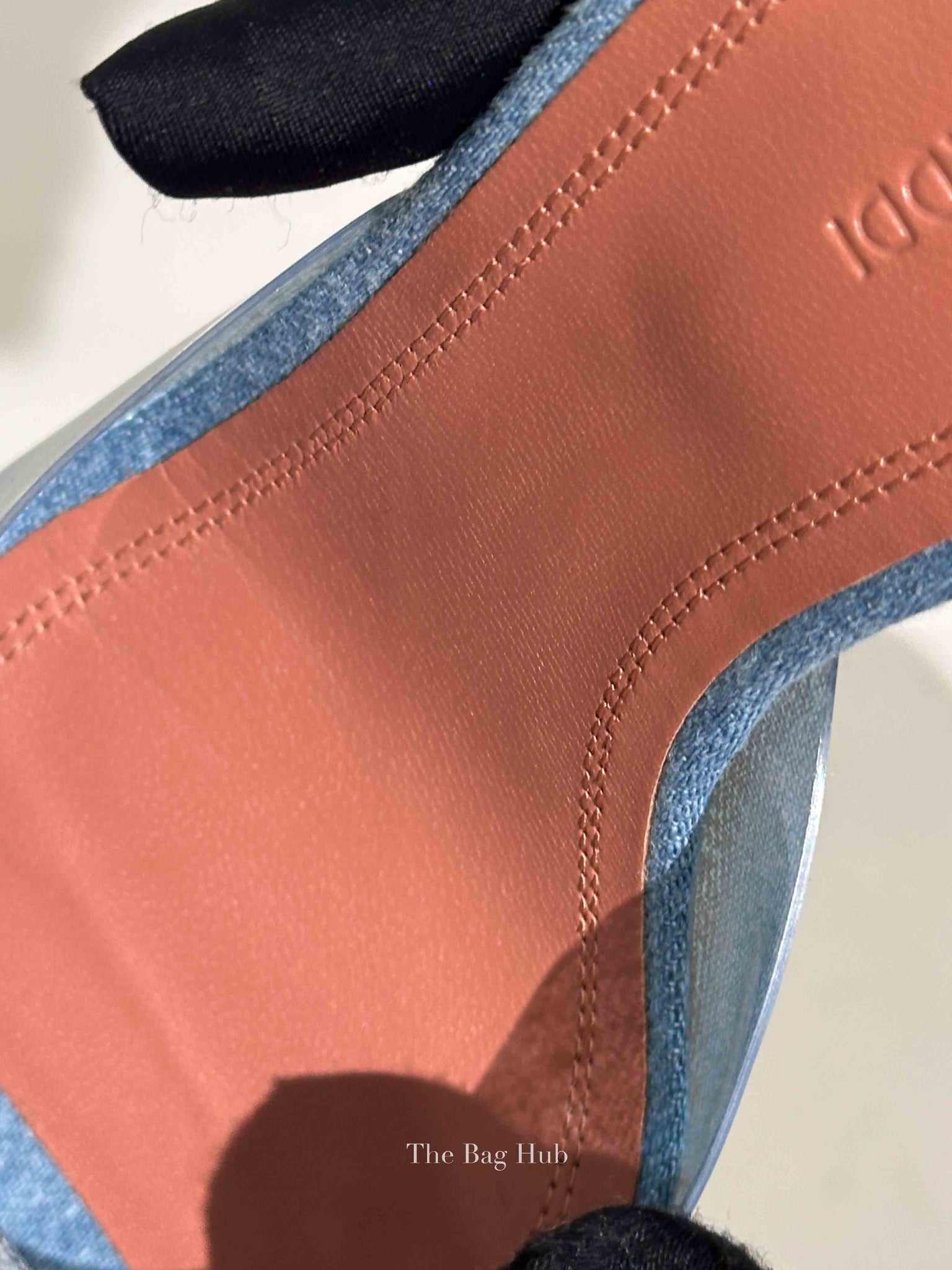Amina Muaddi Blue Lupita Denim Mules Size 38