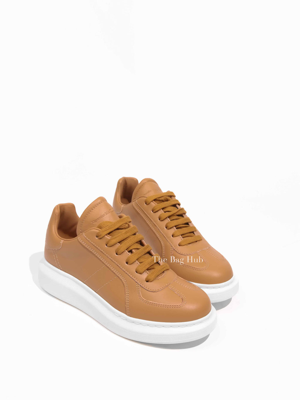 Alexander McQueen Brown Leather Oversized Sneakers Size 38