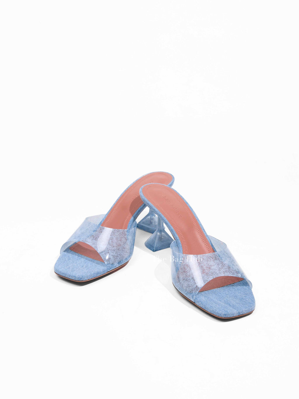 Amina Muaddi Blue Lupita Denim Mules Size 38
