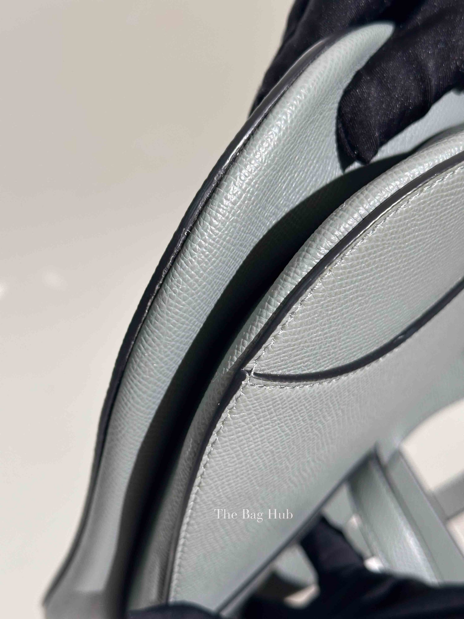 Dior Stone Gray Grained Calfskin Saddle Bag with Strap