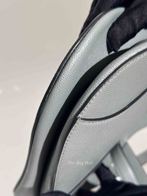 Dior Stone Gray Grained Calfskin Saddle Bag with Strap